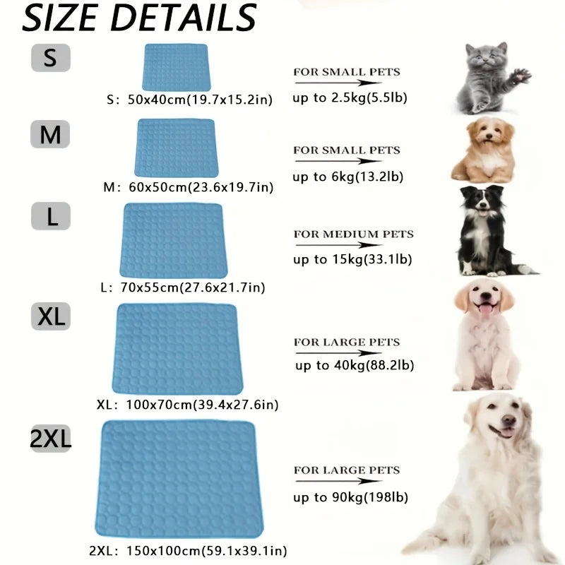 Tapis Rafraîchissant pour Chien - Gel Auto-Activé, Sans Eau ni Électricité