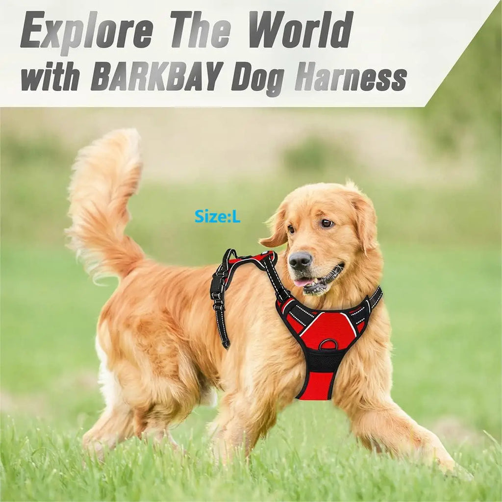 Harnais Anti-Traction Premium - Clip Frontal Réfléchissant pour Grands et Petits Chiens