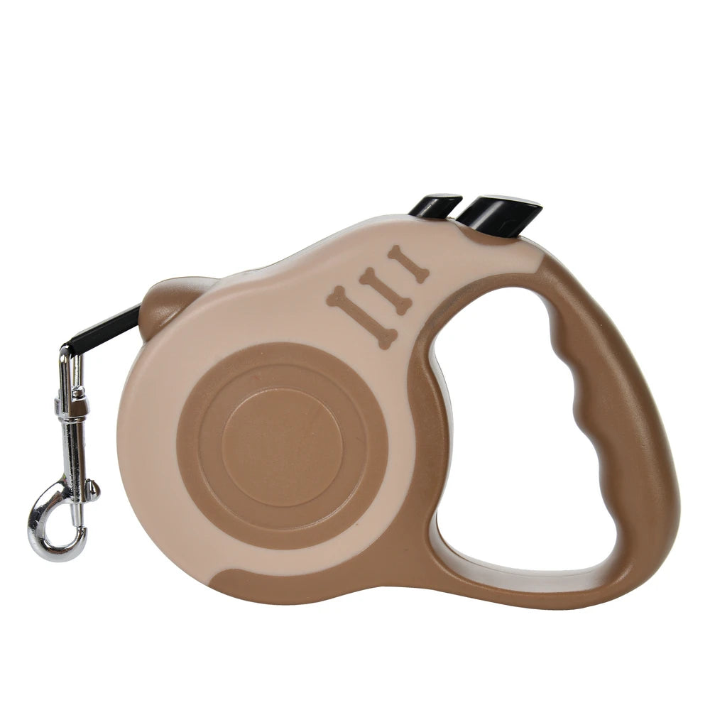 Laisse Rétractable 5m pour Chien - Nylon Solide, Frein Automatique, pour Petits et Grands Chiens