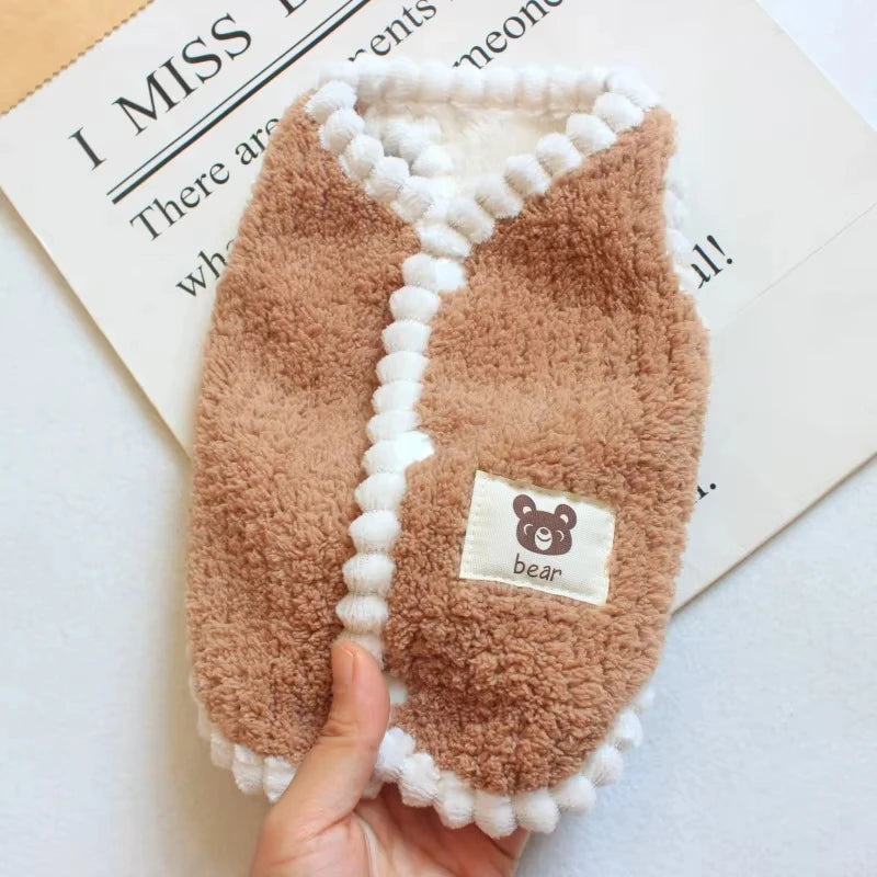 Gilet Doudou pour Petit Chien et Chat - Peluche Douce et Chaude, Hiver