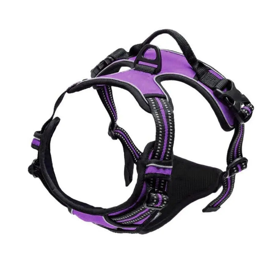 Harnais Anti-Traction Premium - Clip Frontal Réfléchissant pour Grands et Petits Chiens