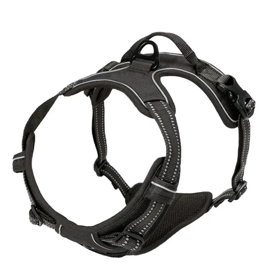 Harnais Anti-Traction Premium - Clip Frontal Réfléchissant pour Grands et Petits Chiens