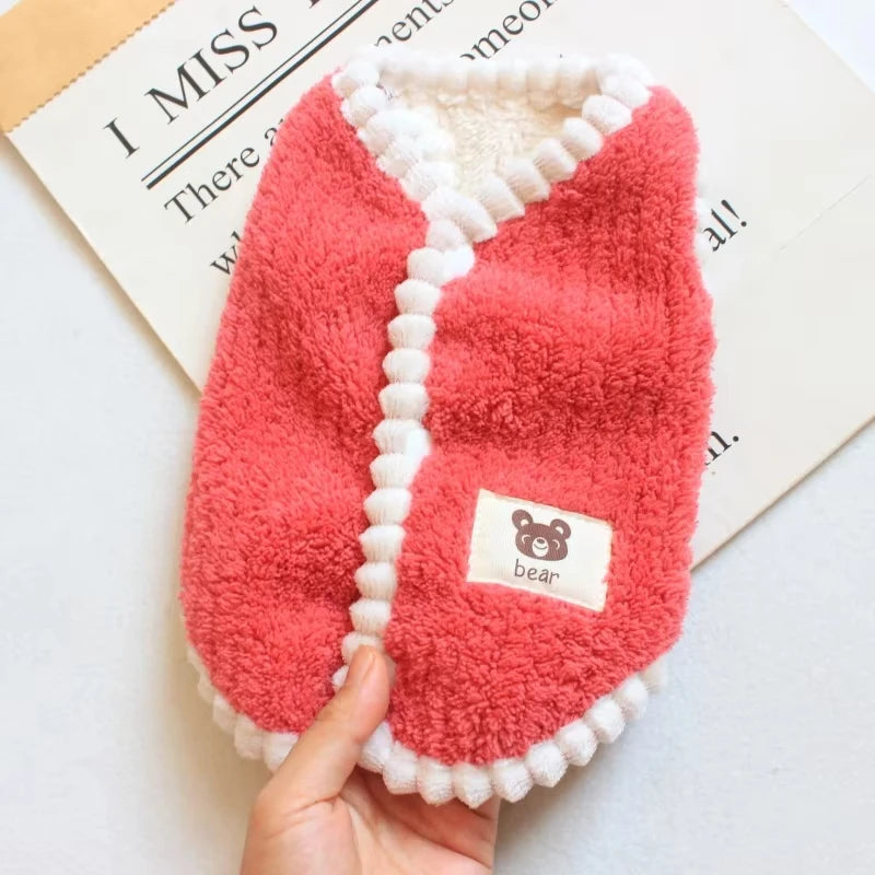 Gilet Doudou pour Petit Chien et Chat - Peluche Douce et Chaude, Hiver