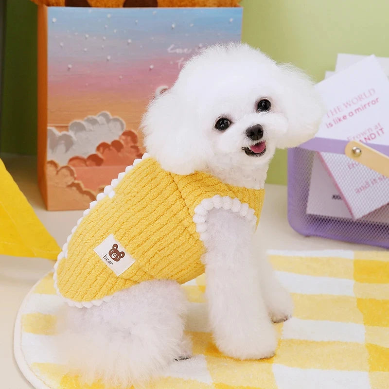 Gilet Doudou pour Petit Chien et Chat - Peluche Douce et Chaude, Hiver