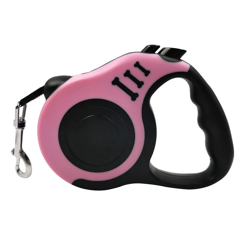 Laisse Rétractable 5m pour Chien - Nylon Solide, Frein Automatique, pour Petits et Grands Chiens