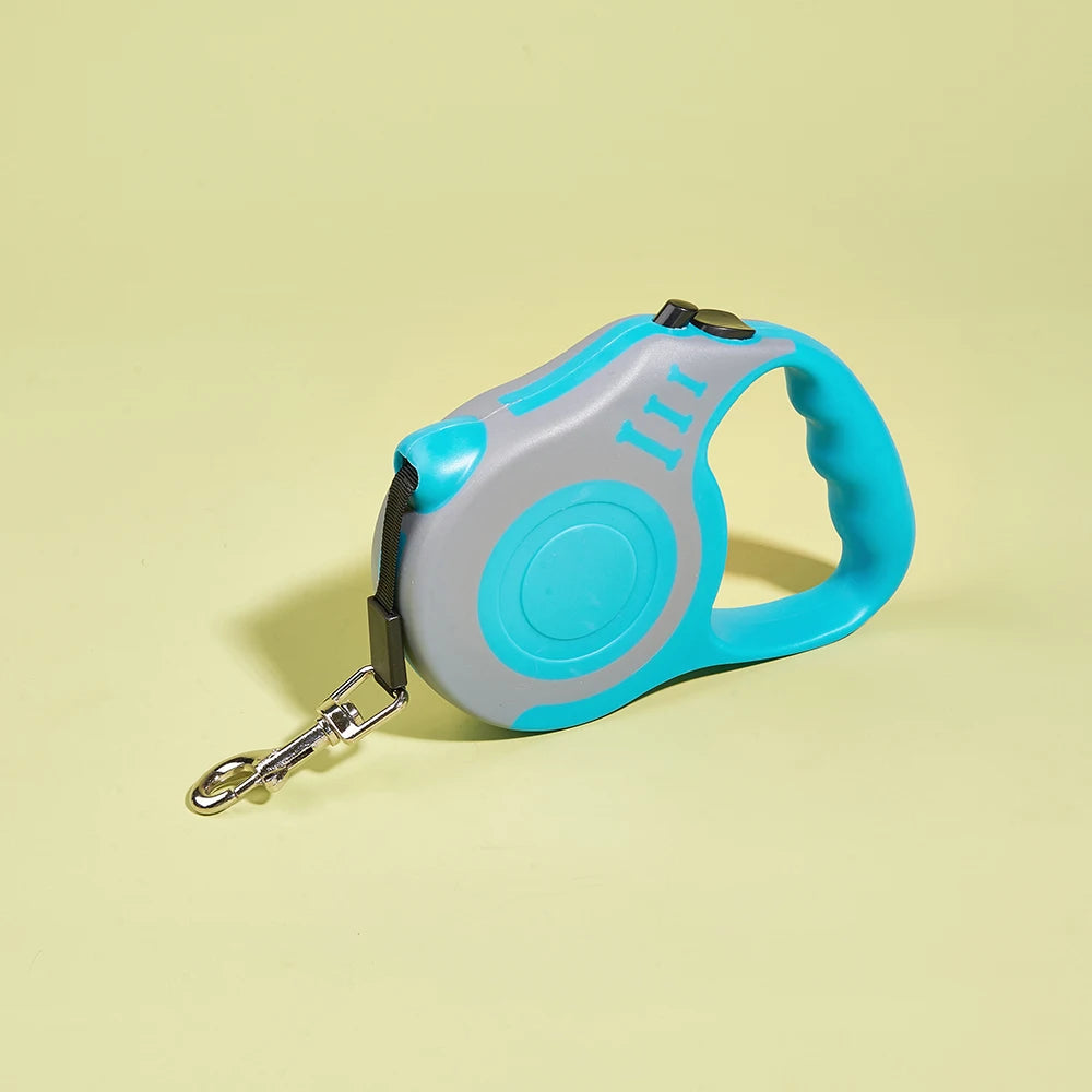 Laisse Rétractable 5m pour Chien - Nylon Solide, Frein Automatique, pour Petits et Grands Chiens