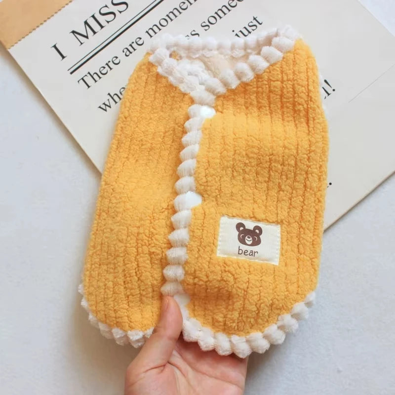 Gilet Doudou pour Petit Chien et Chat - Peluche Douce et Chaude, Hiver